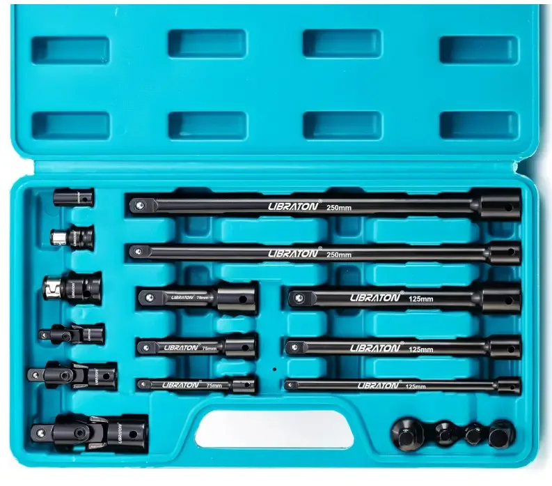 Libraton Socket Extension Set, Ratchet Extension Set, Extension Set 18PCs, Impact Extension Set, Socket Adapters, Swivel Sockets, Professional Drive Socket Accessories, 1/4 3/8 1/2