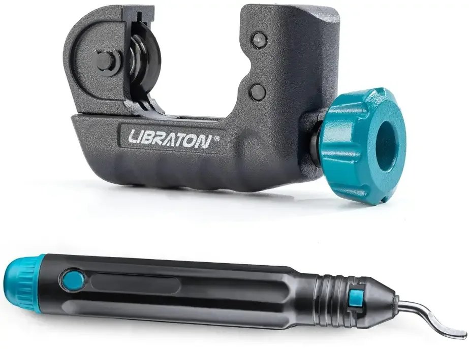 Libraton Tubing Cutter 3/16″ to 1-1/8″, Mini Tube Cutter, Copper Cutter, Heavy Duty Mini Pipe Cutter, Copper Tube Cutter with Deburring Tool for Copper Pipe, Aluminum Pipe, Thin Stainless Steel Pipe